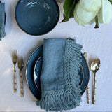 napkin with long fringe, set of 4