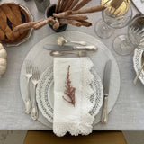 round placemat cover in linen, sold individually, archive sale