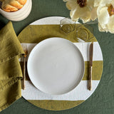 round placemat cover with cabana stripes, set of 2