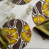 round placemat cover with floral pattern