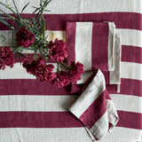 tablecloth with cabana stripes