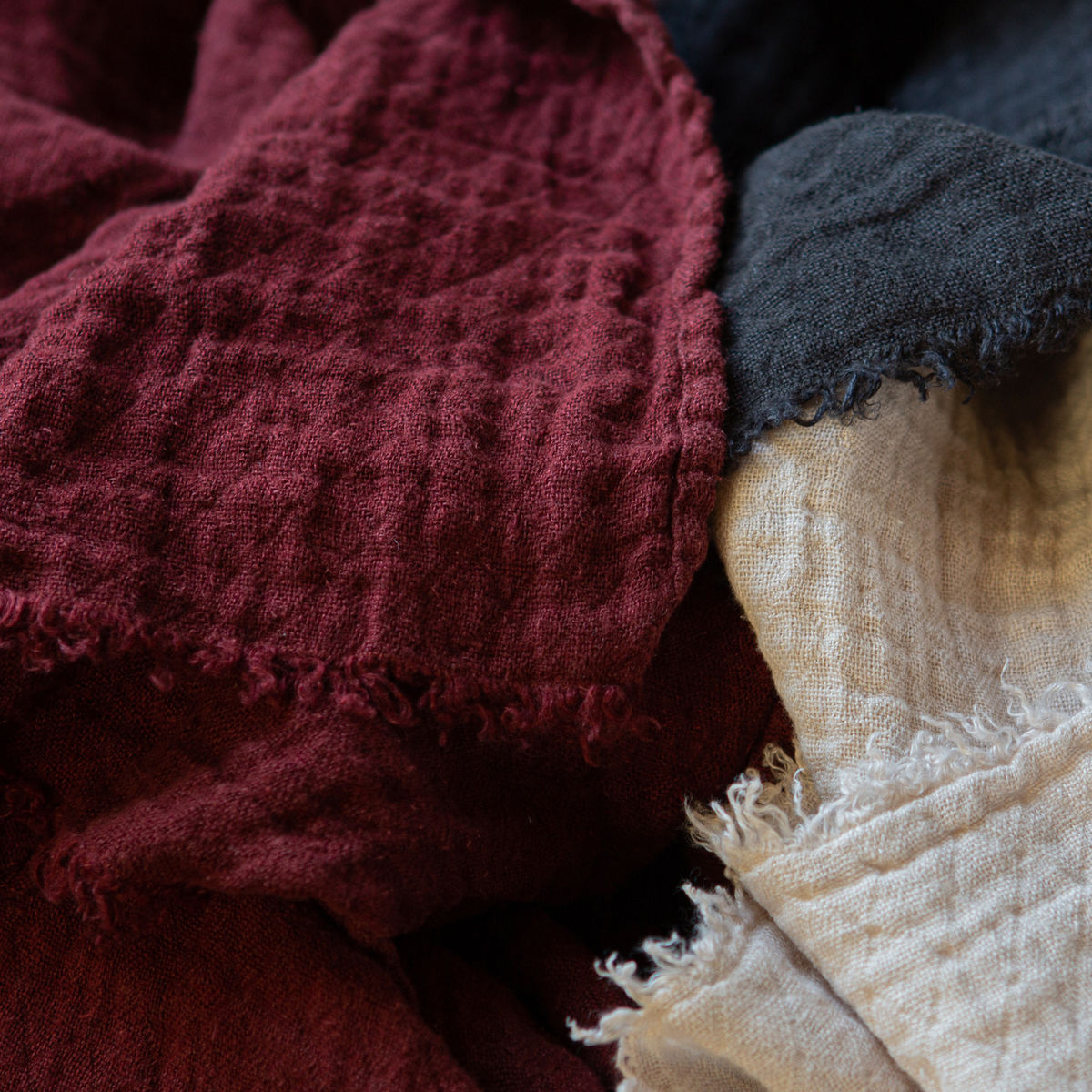 tasselled throw, archive colours