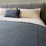 bed cover with sewing in heaviest linen, archive sale
