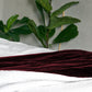 velvet and natural linen blanket, sample item