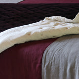 velvet and linen quilt, sample item, archive sale