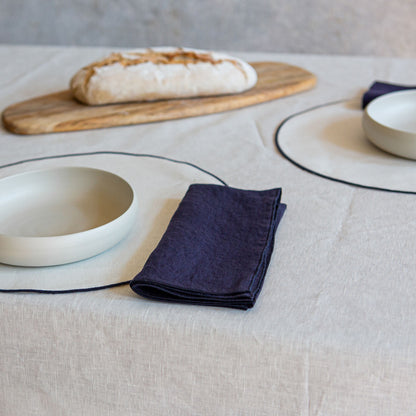 waxed round placemats, set of 2