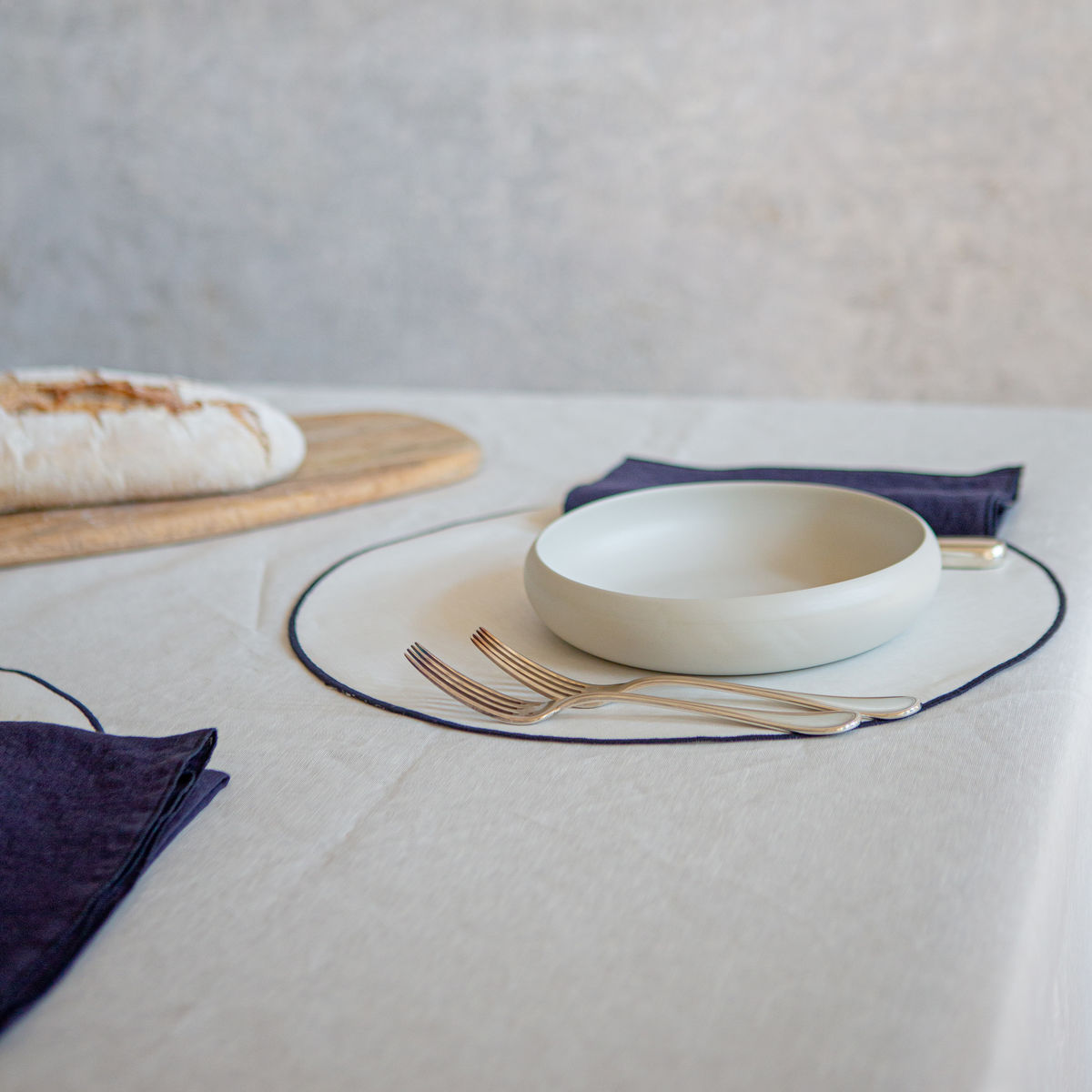 waxed round placemats, set of 2