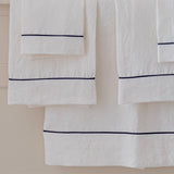 canvas linen towels with piping