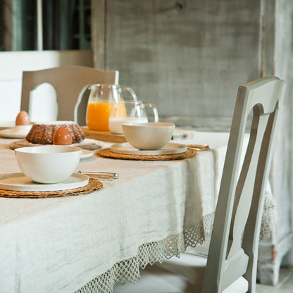 tablecloth with macrame, -30% BLACK FRIDAY SALE