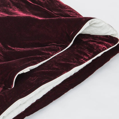 velvet and natural linen blanket
